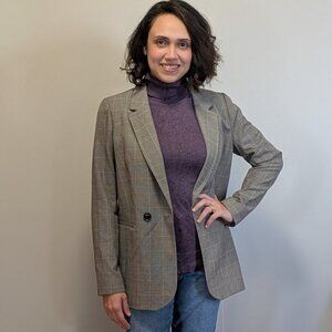 Women’s Gray Plaid Blazer